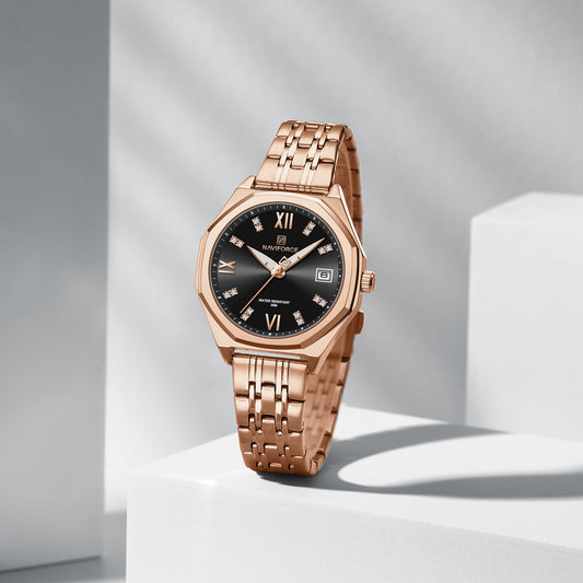 NF5052 Black dial with Rosegold strap Analog Watch