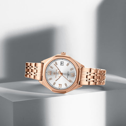 NF5052 White dial with Rosegold strap Analog Watch