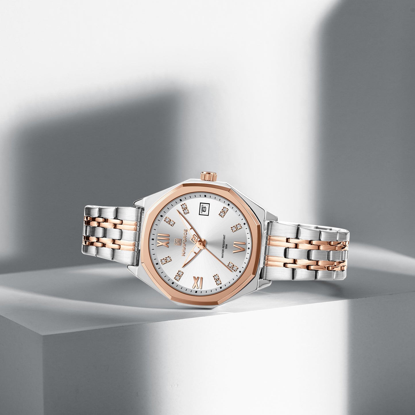NF5052 White dial with Rosegold strap Analog Watch
