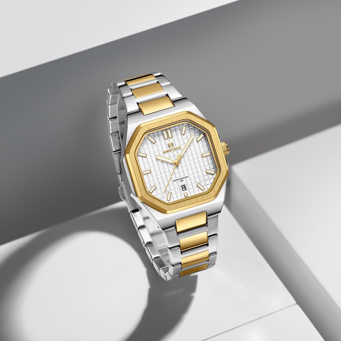 NF5053 Square white dial Analog Watch