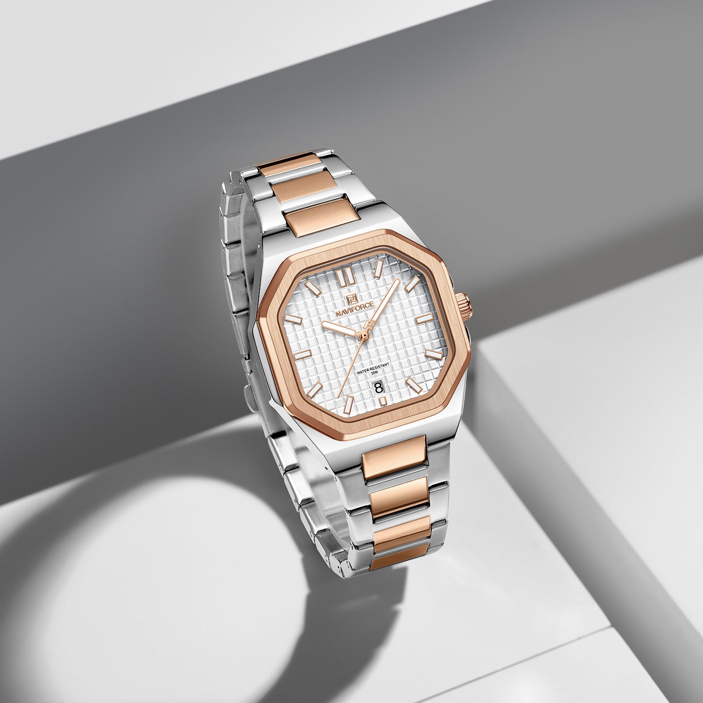 NF5053 Square white dial Analog Watch