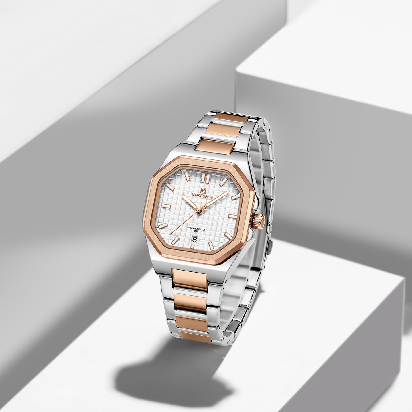 NF5053 Square white dial Analog Watch
