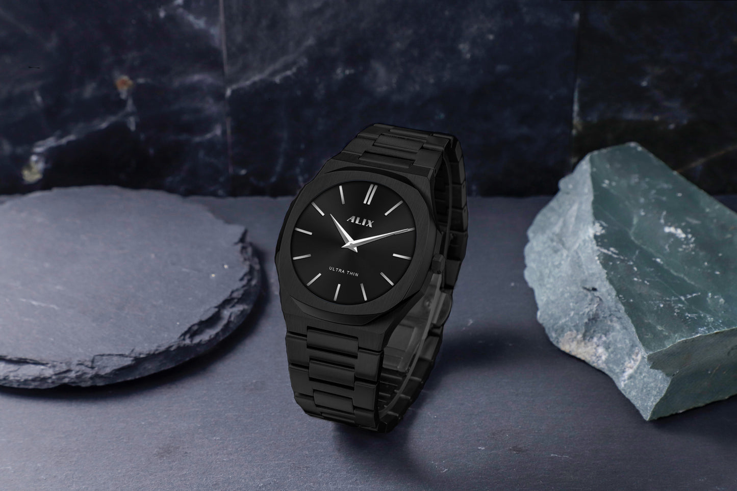 AL2912 Black Steel Strap Analog Watch