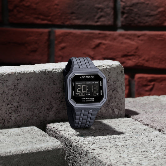 NF7116 Grey LCD Display Multifunctional Digital Watch
