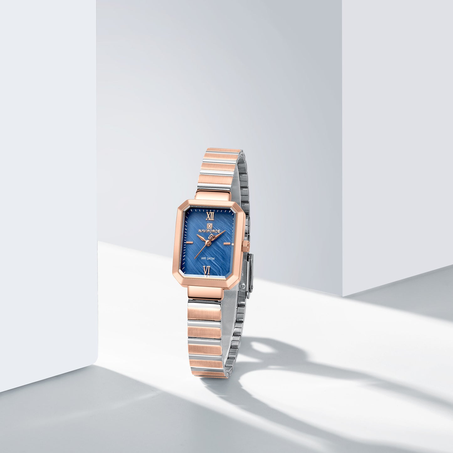 NF5050 Blue Dial With Rosegold Stainless Steel Strap Analog Watch