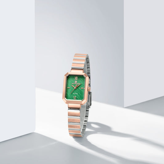 NF5050 Green Dial With Rosegold Stainless Steel Strap Analog Watch