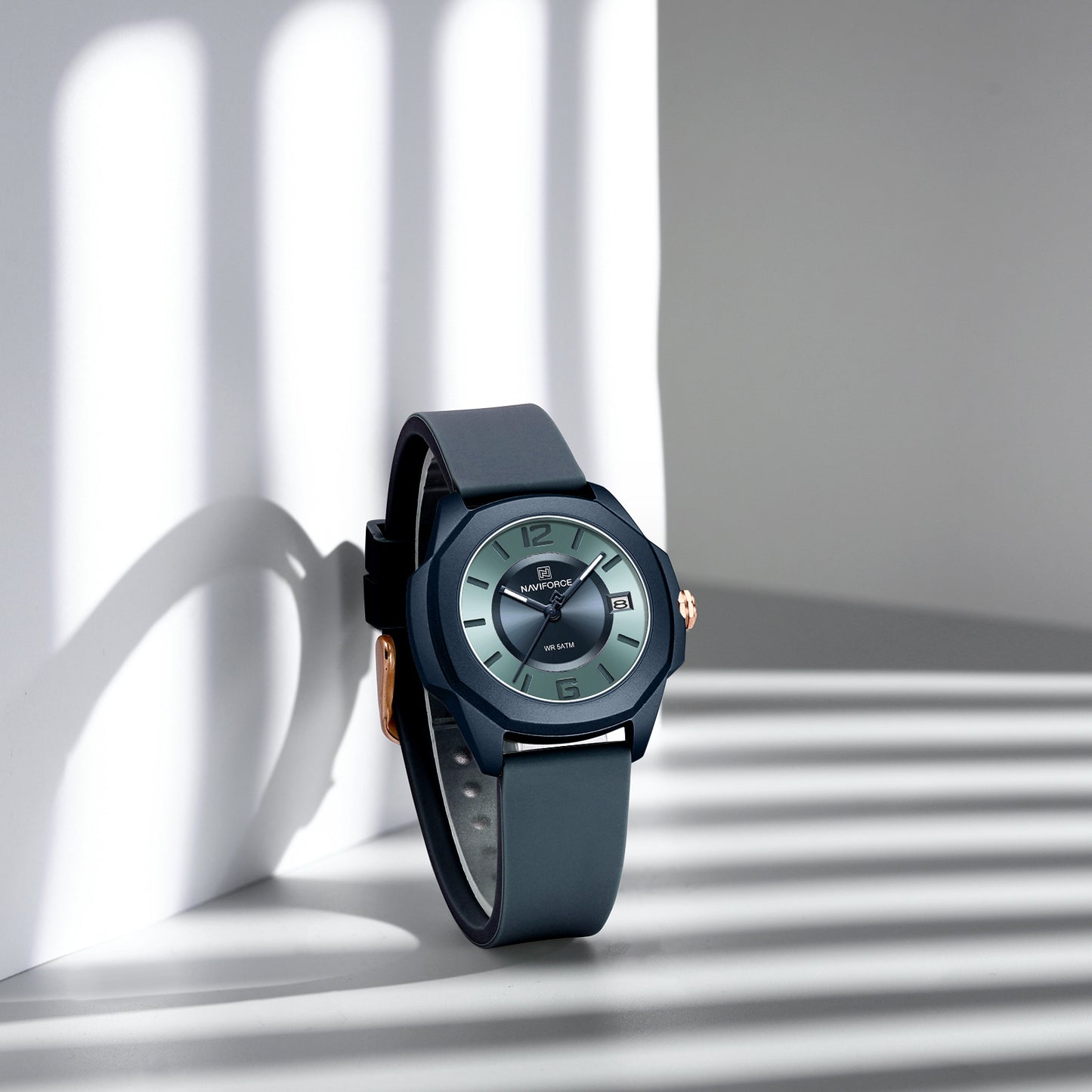 NF7107 Blue Silicon Strap luminous hands Analog Watch