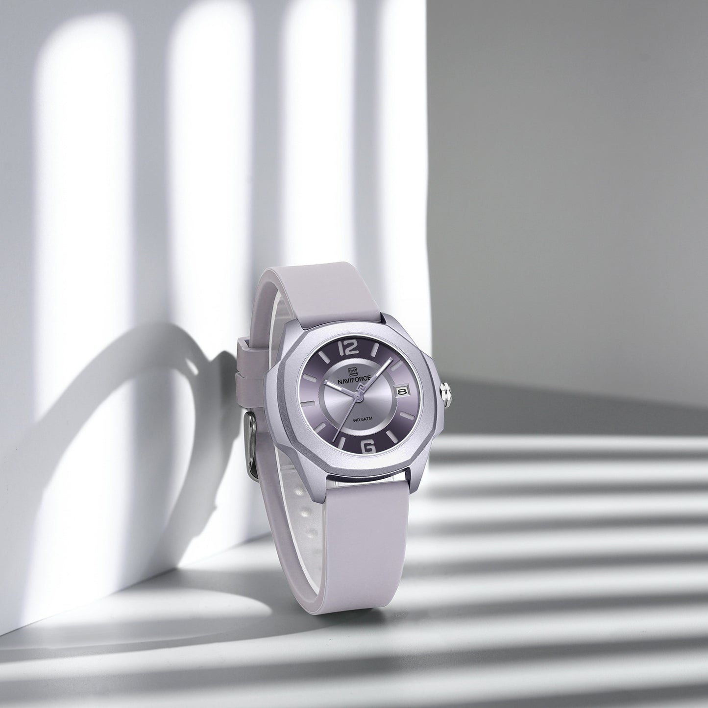 NF7107 Purple Silicon Strap luminous hands Analog Watch