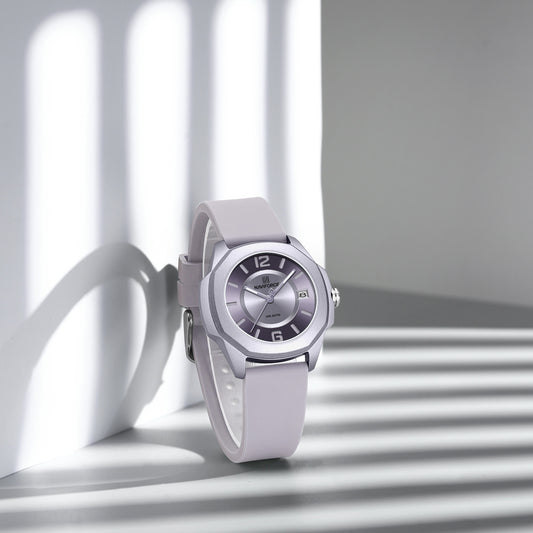 NF7107 Purple Silicon Strap luminous hands Analog Watch