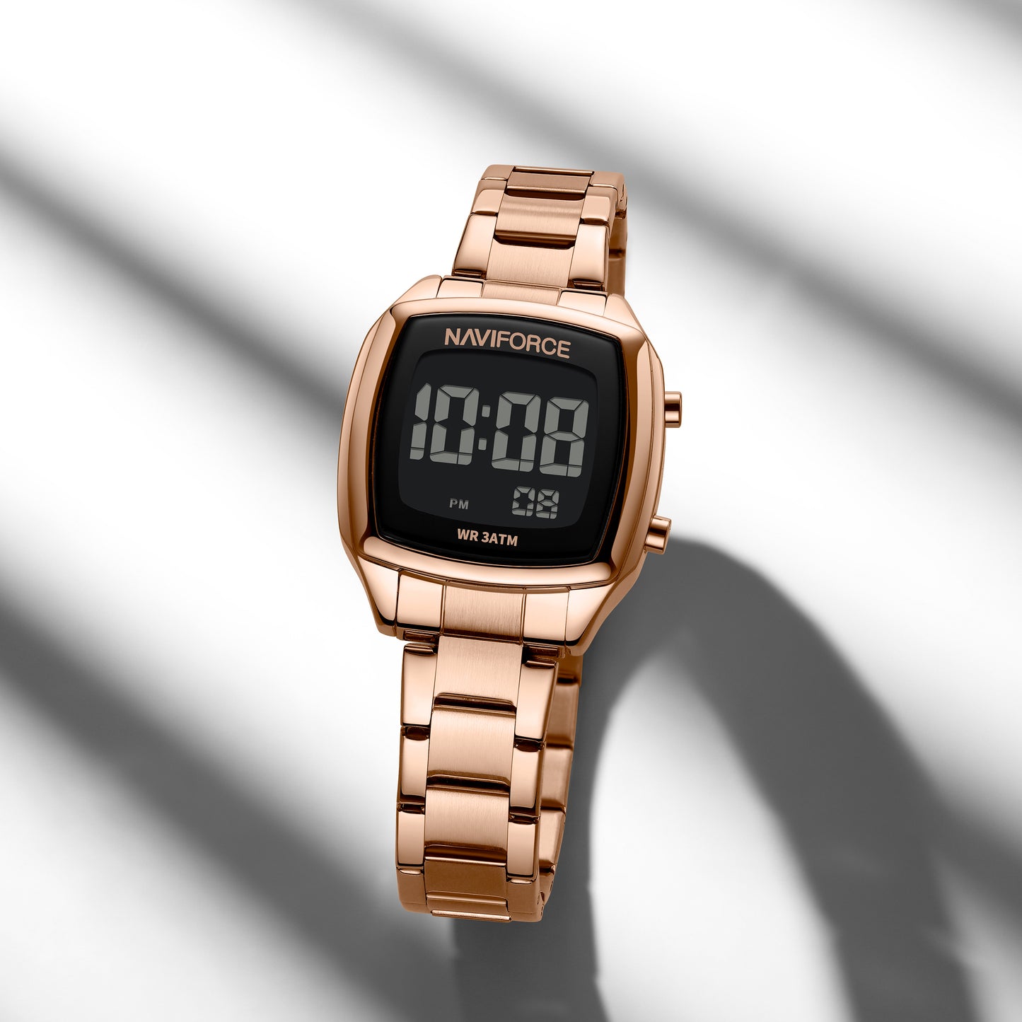 NF5047 All Rosegold Versatile Trendy Square Digital Watch