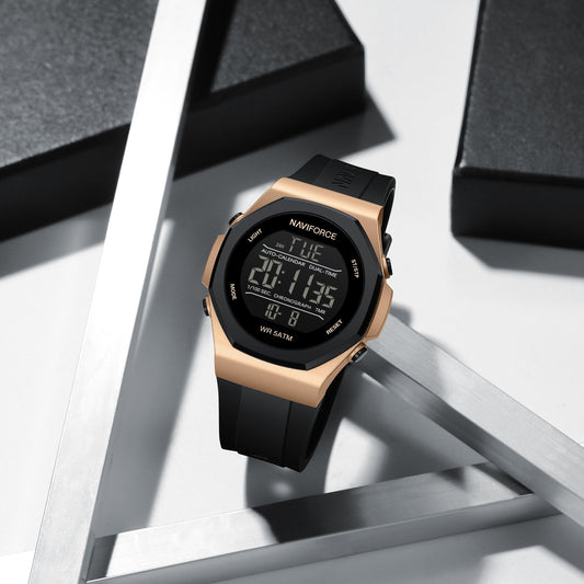 NF7117 Black Silicon Strap Digital Watch