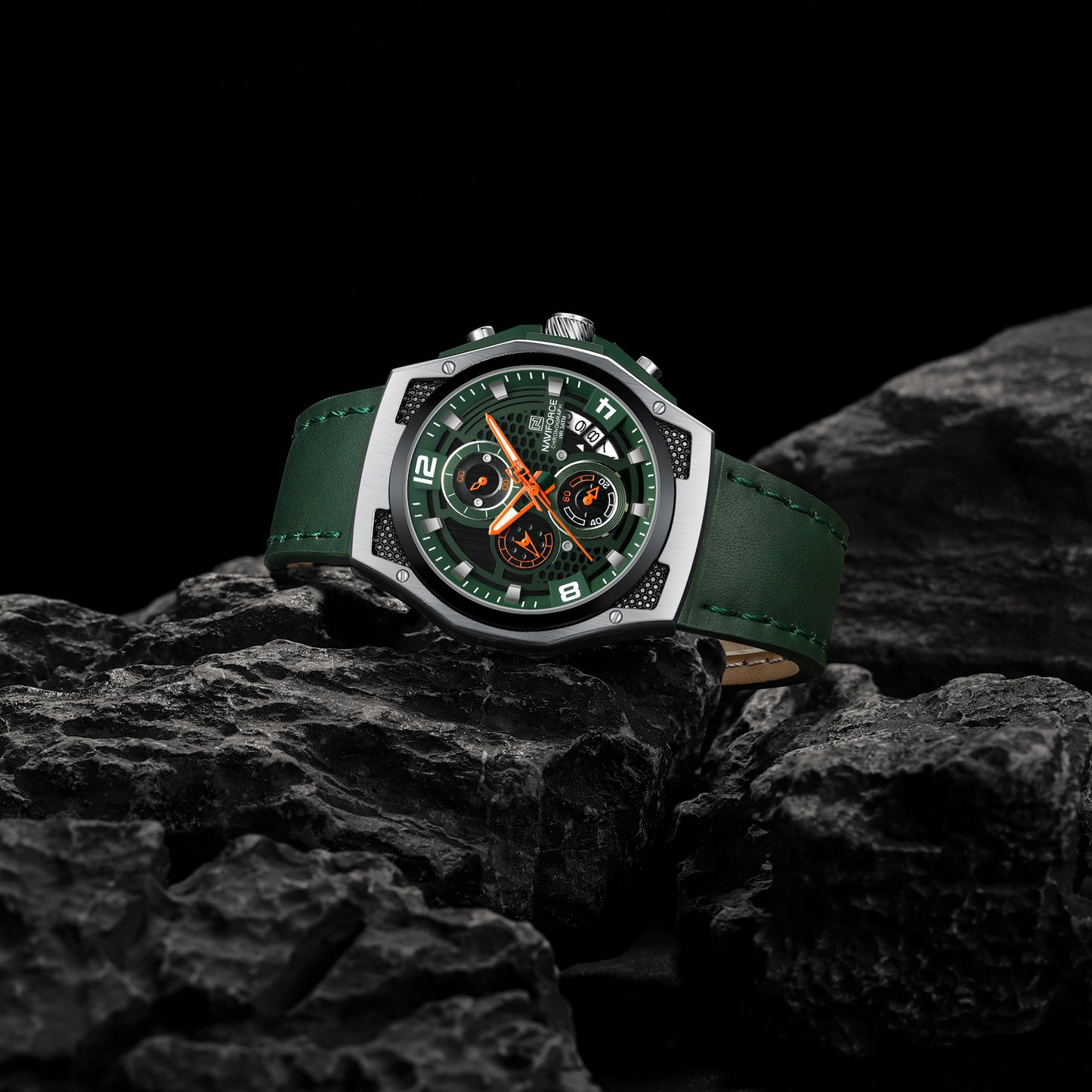 Naviforce NF8051L Green Genuine Leather Analog Watch