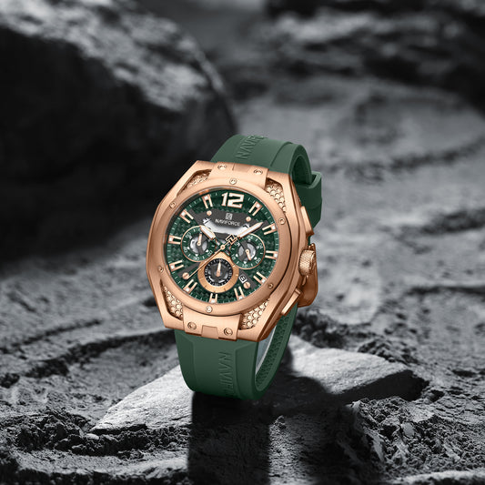 NAVIFORCE NF8063 Green multifuntional chronograph Analog Watch