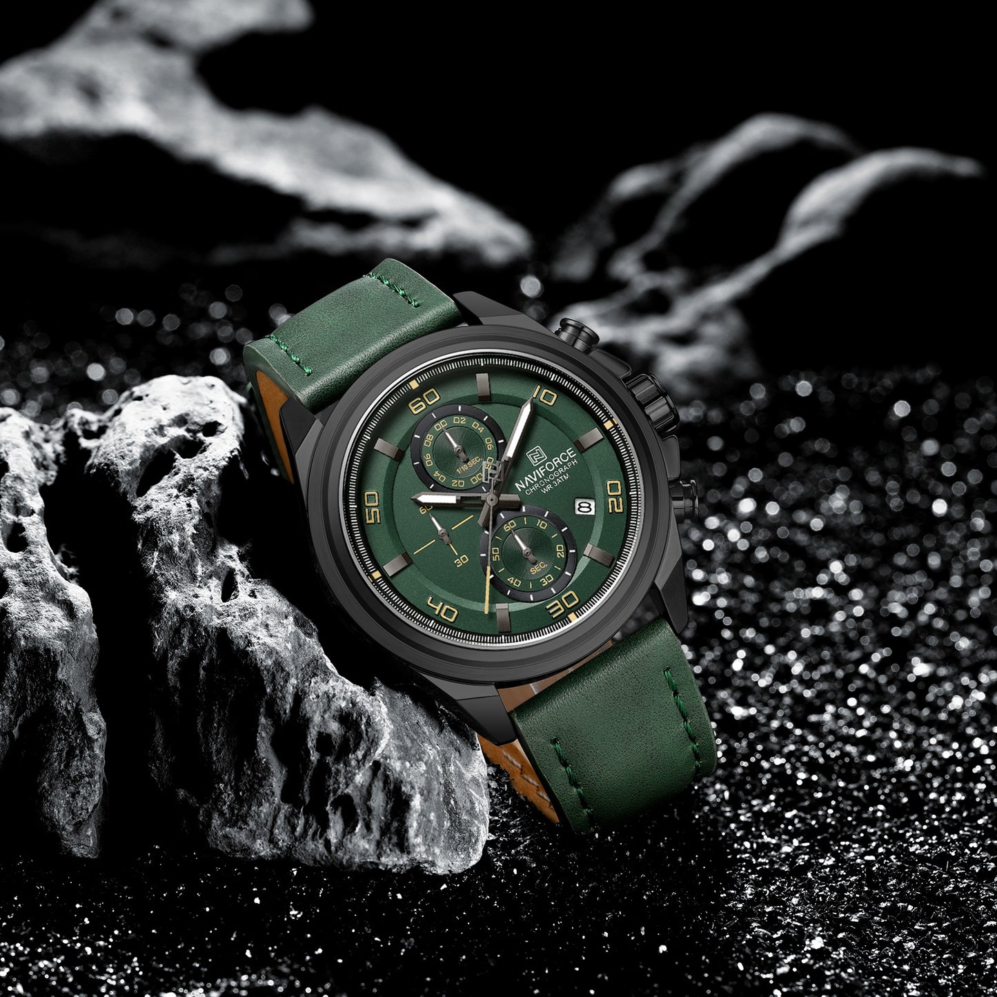 Naviforce NF8075 Green Military Style Men’s Analog Watch