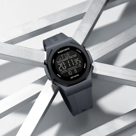 NF7117 Gray Silicon Strap Digital Watch