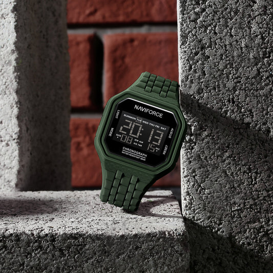 NF7116 Green LCD Display Multifunctional Digital Watch