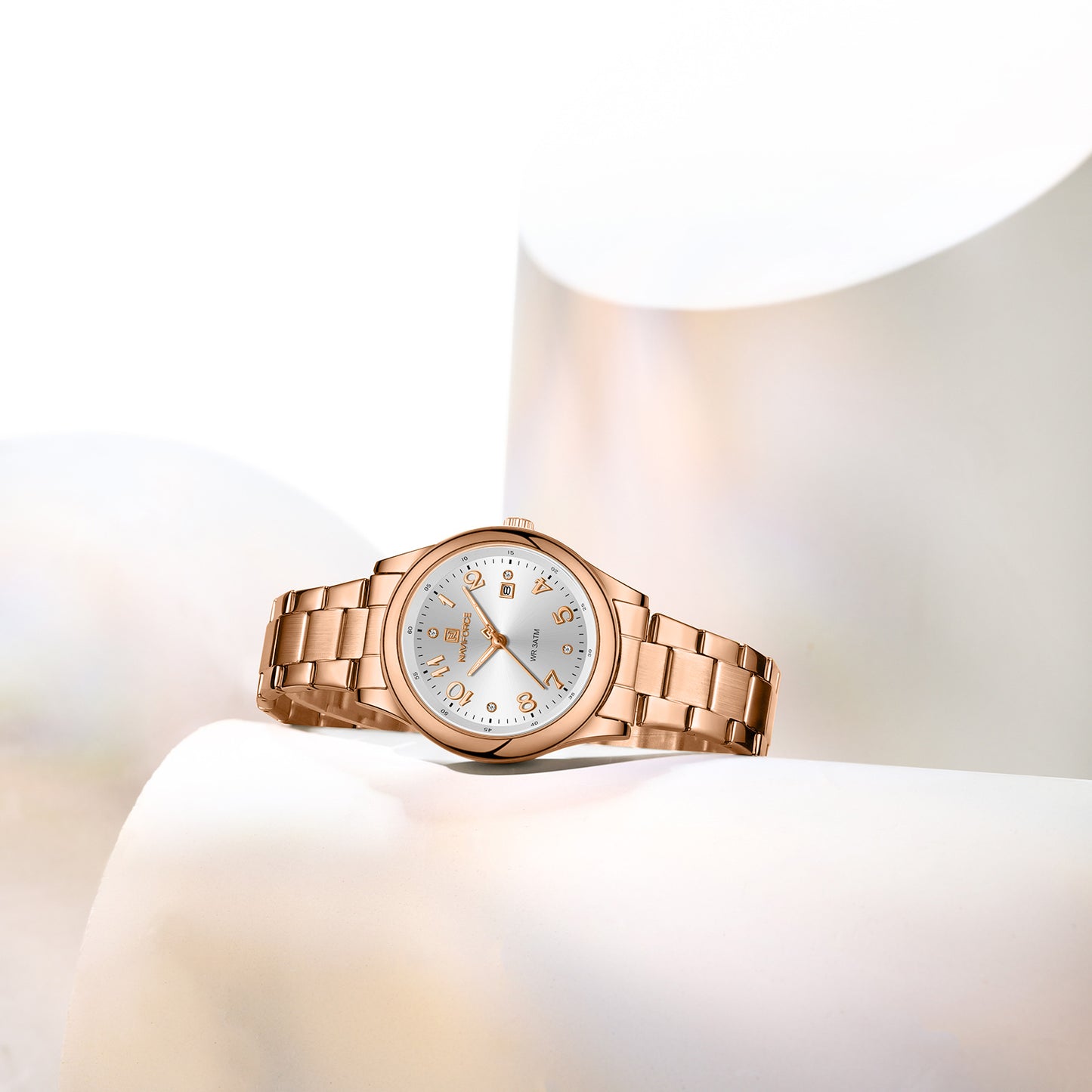NF5059 White dial with Rosegold Stainless Steel strap Analog Watch