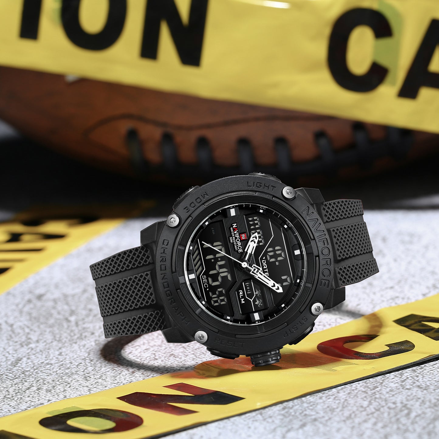 NF7114 Black Dial Luminous night vision display Analog-Digital Watch