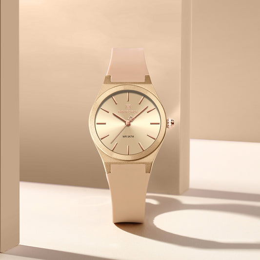 NF5056 Glossy sunburst Rosegold dial Analog Watch