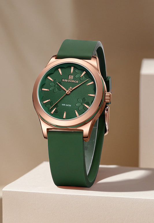 NF5051 Green dial with silicone strap Analog Watch