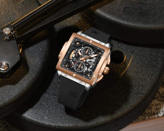 Naviforce NF8064 Elegant Square Silver-Black dial Analog watch