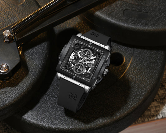 Naviforce NF8064 Elegant Square Silver-Black dial Analog watch