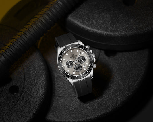 Naviforce NF8054 Grey Dial With Black Silicon Strap Analog watch