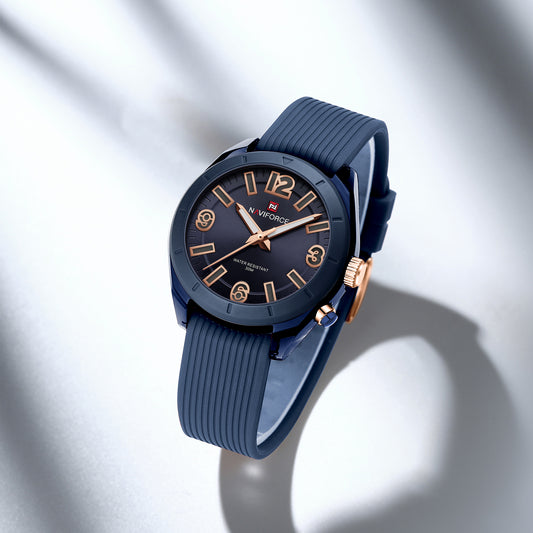 NF7103 Blue stylish and attractive silicone strap Analog Watch