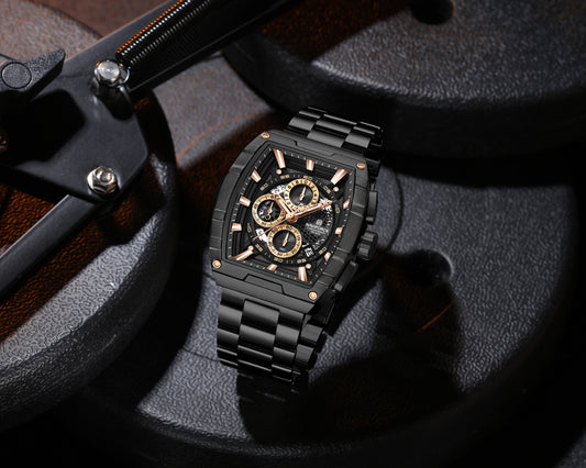 Naviforce NF8066 Rose Gold Cronograph Dial Analog Watch