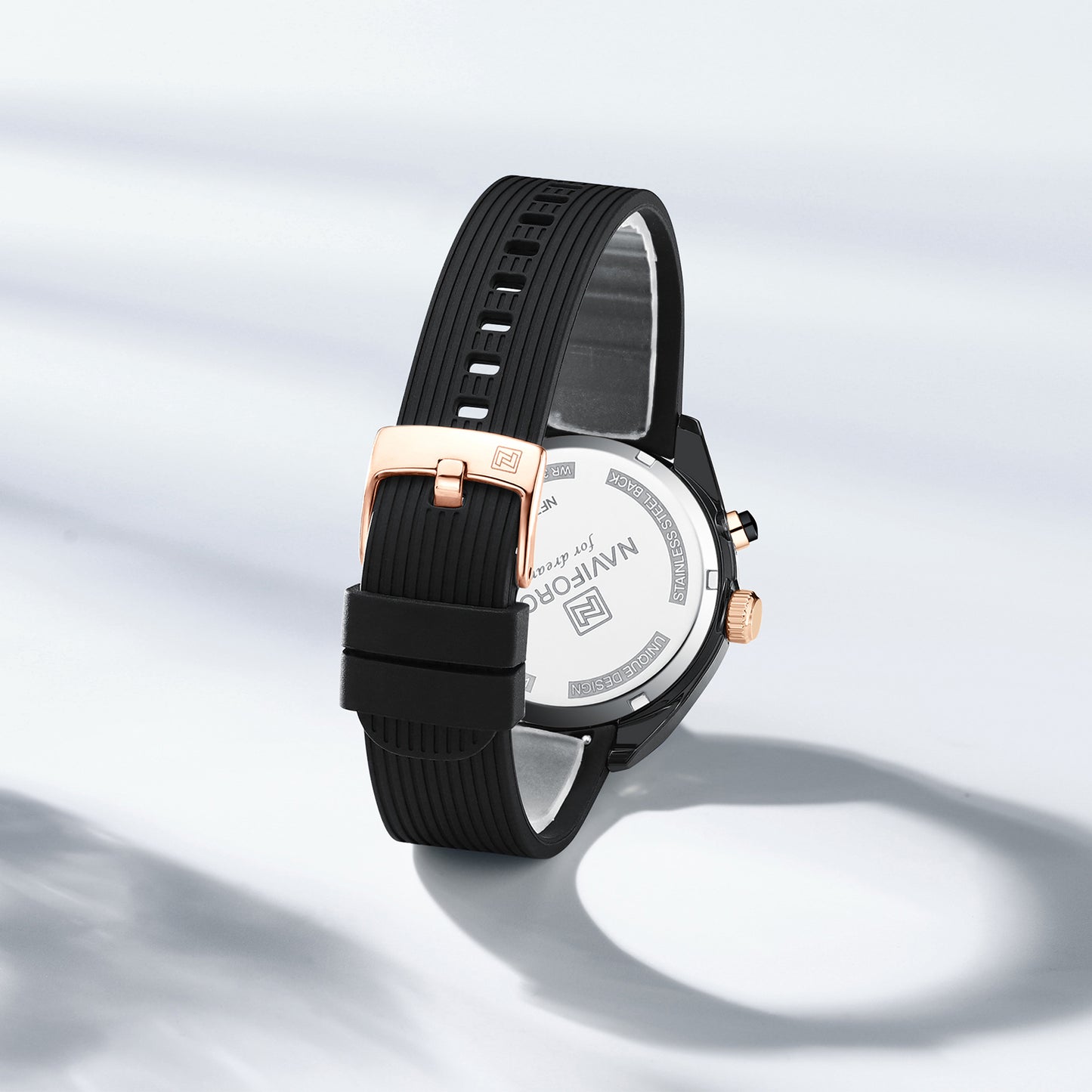 NF7103 Black stylish and attractive silicone strap Analog Watch