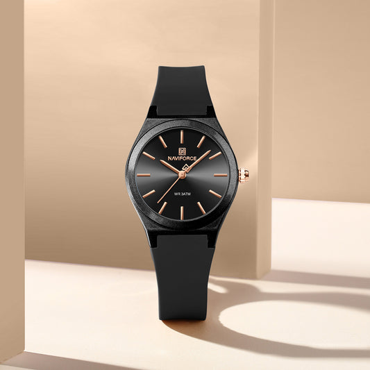 NF5056 Glossy sunburst Black dial Analog Watch