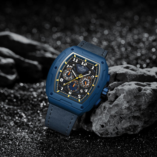 Naviforce NF8053 Blue genuine leather strap Analog Watch