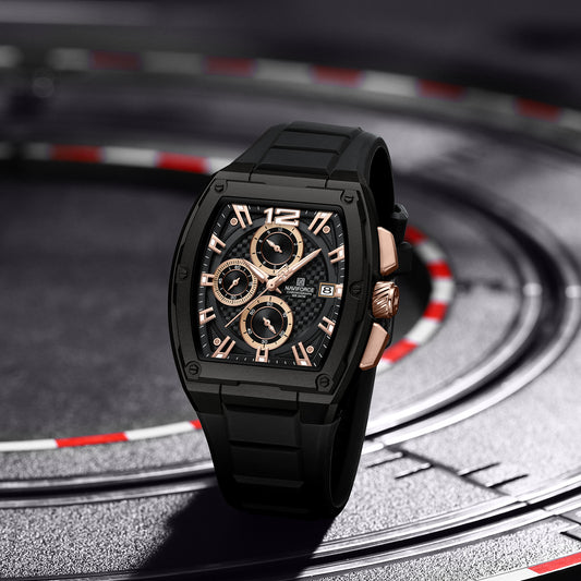 Naviforce NF8050 rosegold chronograph dial silicon strap Analog Watch