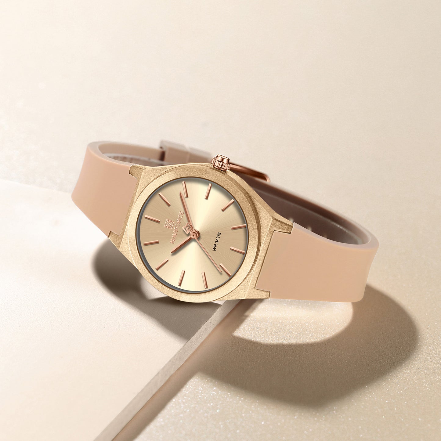 NF5056 Glossy sunburst Rosegold dial Analog Watch