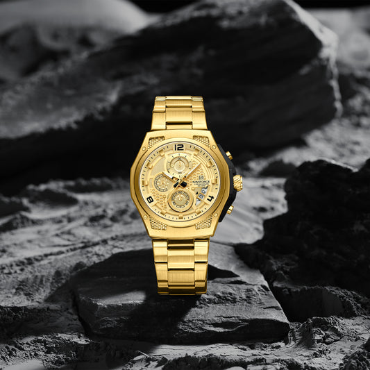 Naviforce NF8051S Elegant Gold stainless Steel strap Analog Watch