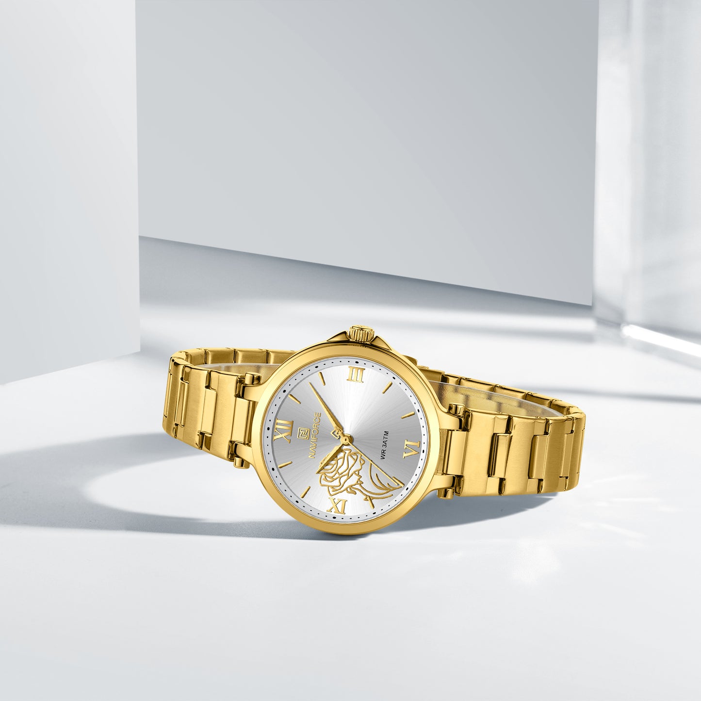 NF5060 White dial with gold strap Analog Watch