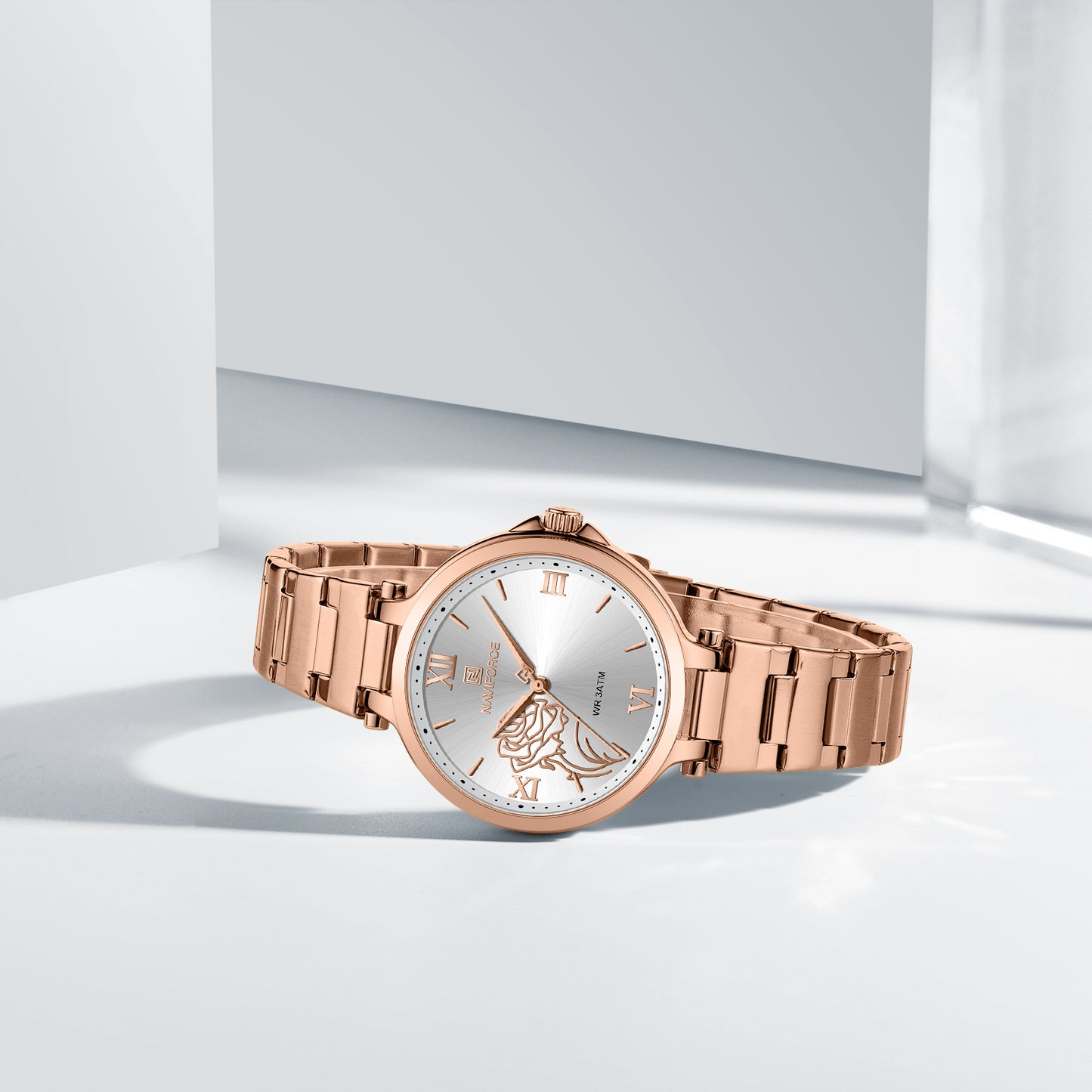 NF5060 White dial with rosegold strap Analog Watch