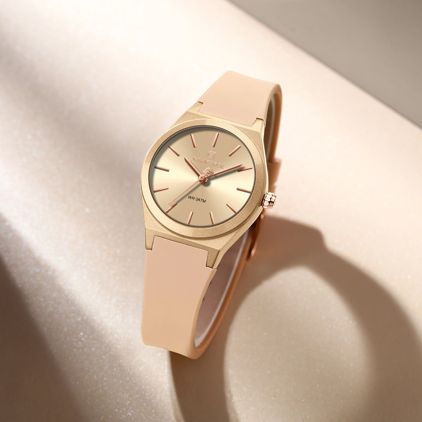 NF5056 Glossy sunburst Rosegold dial Analog Watch