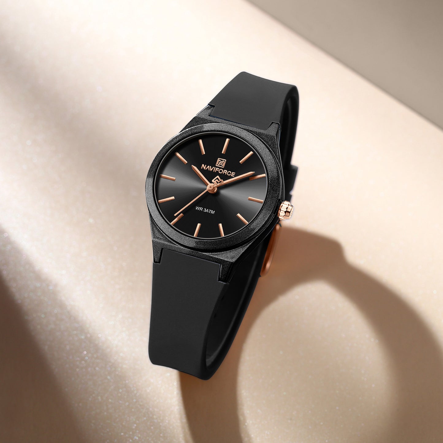 NF5056 Glossy sunburst Black dial Analog Watch