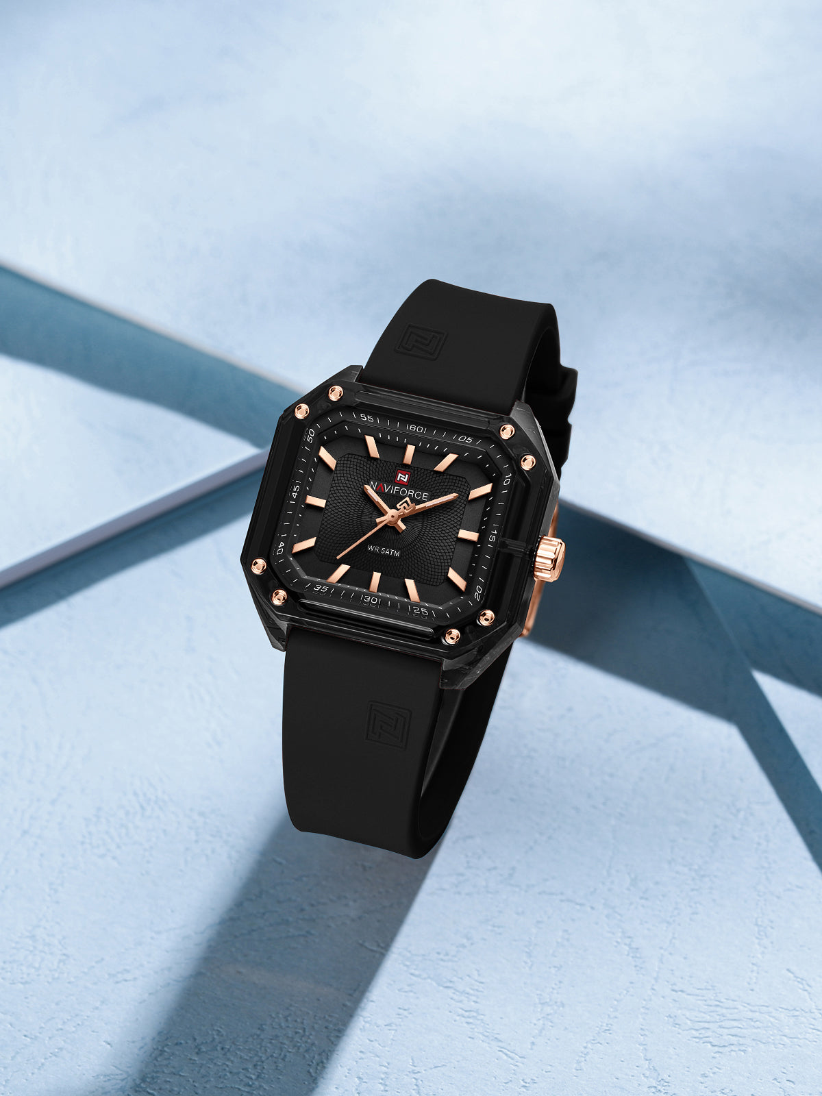 NF7106 Black Silicone strap Analog Watch