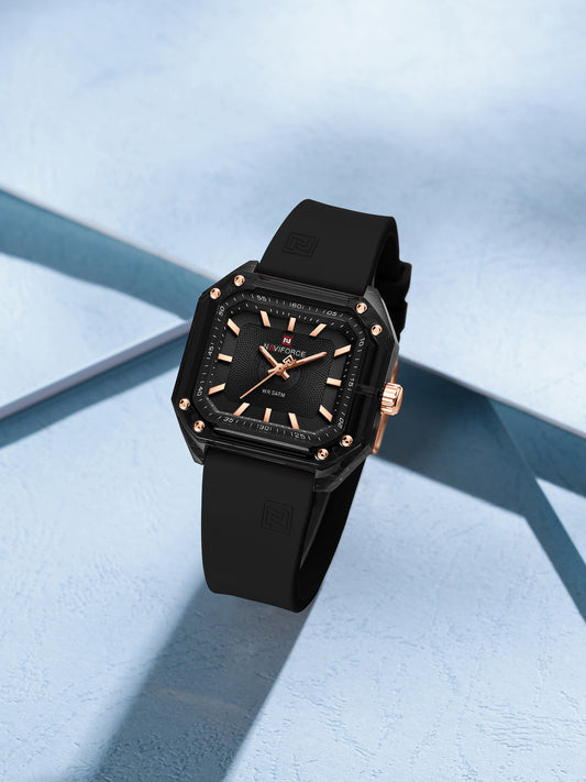 NF7106 Black Silicone strap Analog Watch