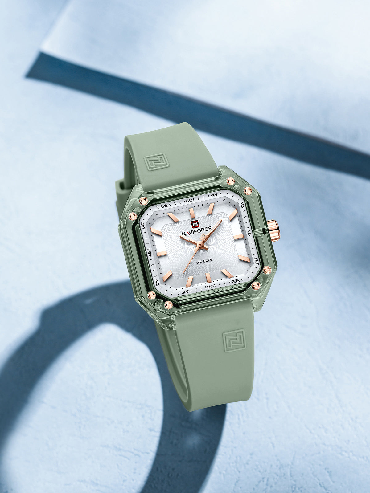 NF7106 Green Silicone strap Analog Watch