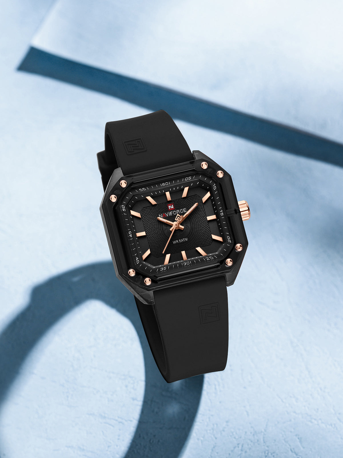 NF7106 Black Silicone strap Analog Watch