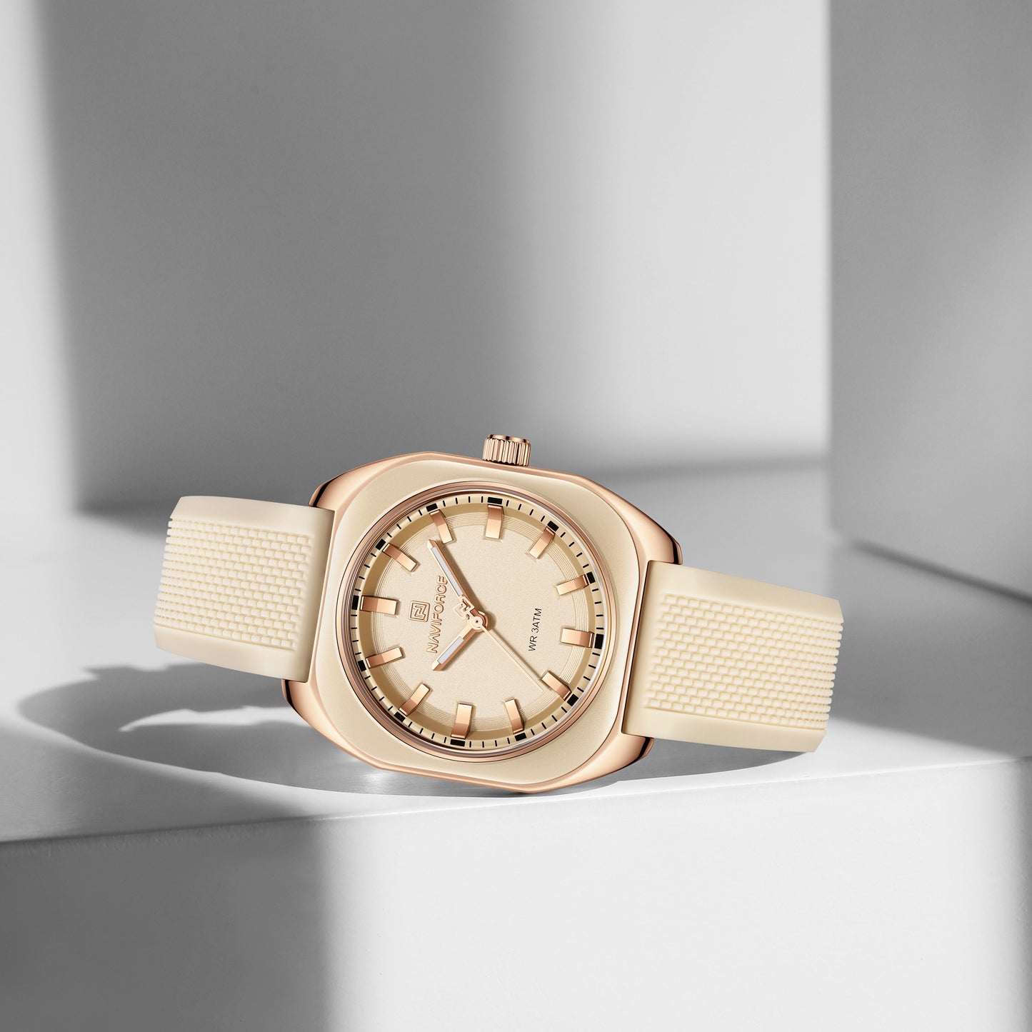 NF5061 Biege silicone strap Analog Watch