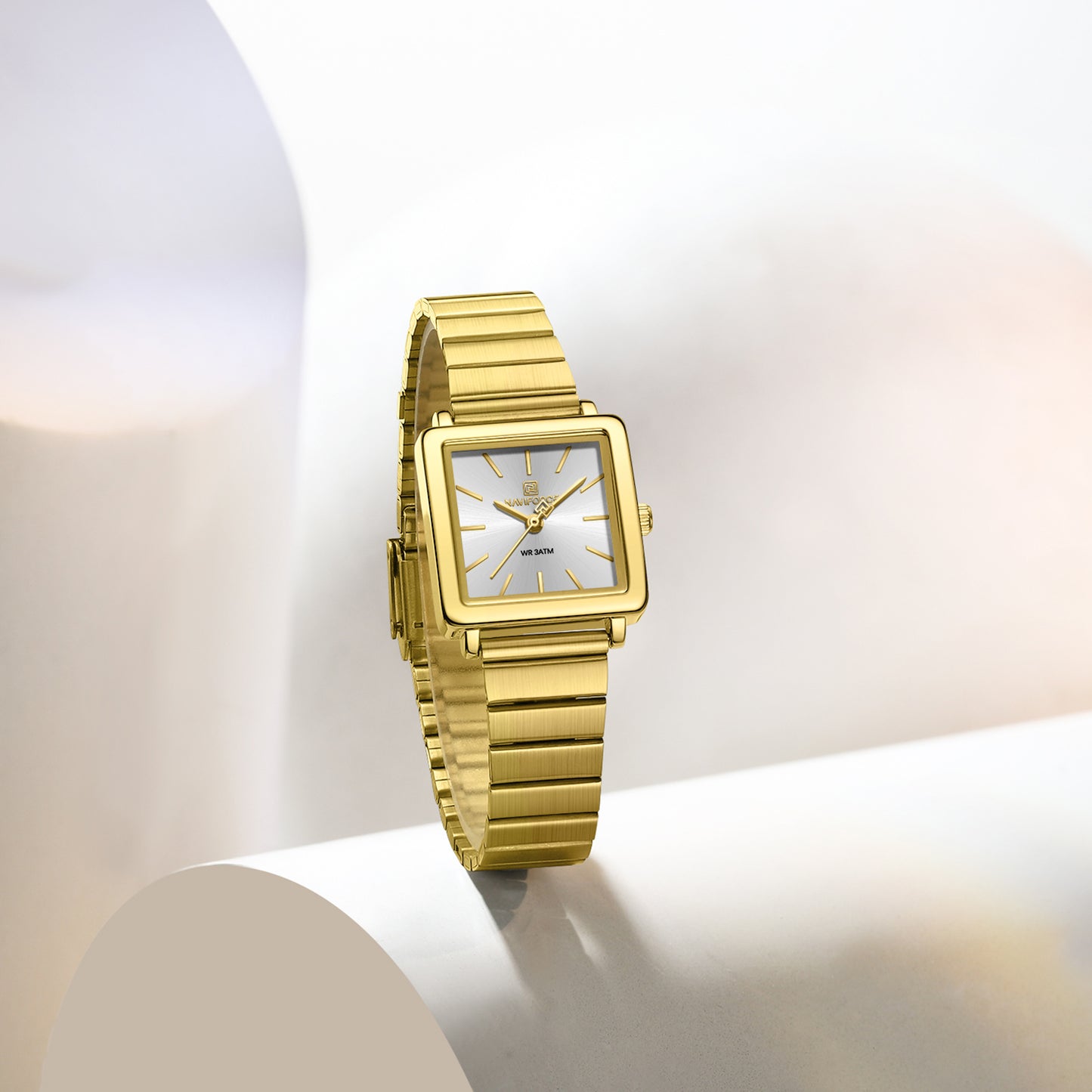 NF5048 Modern White square dial Analog Watch