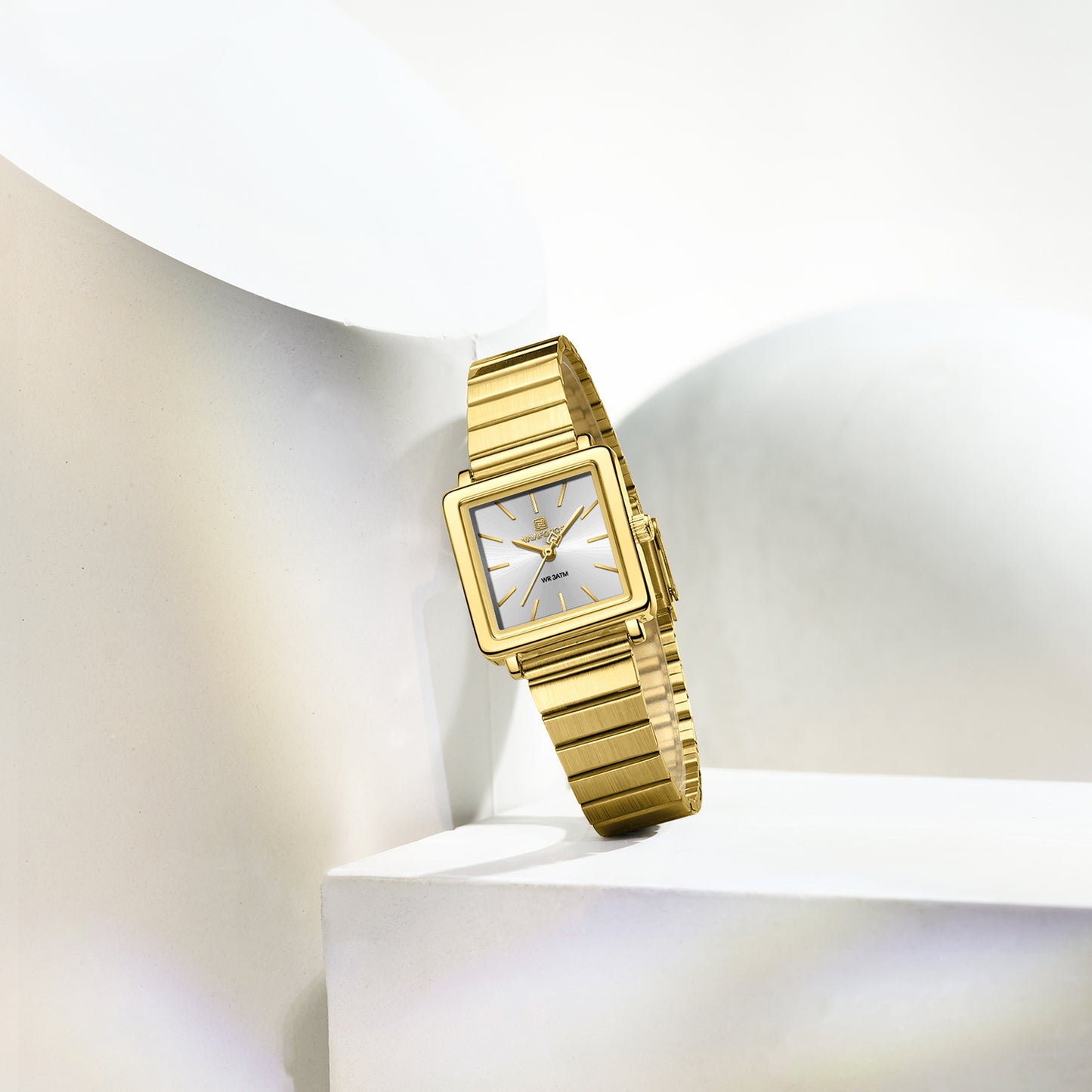 NF5048 Modern White square dial Analog Watch