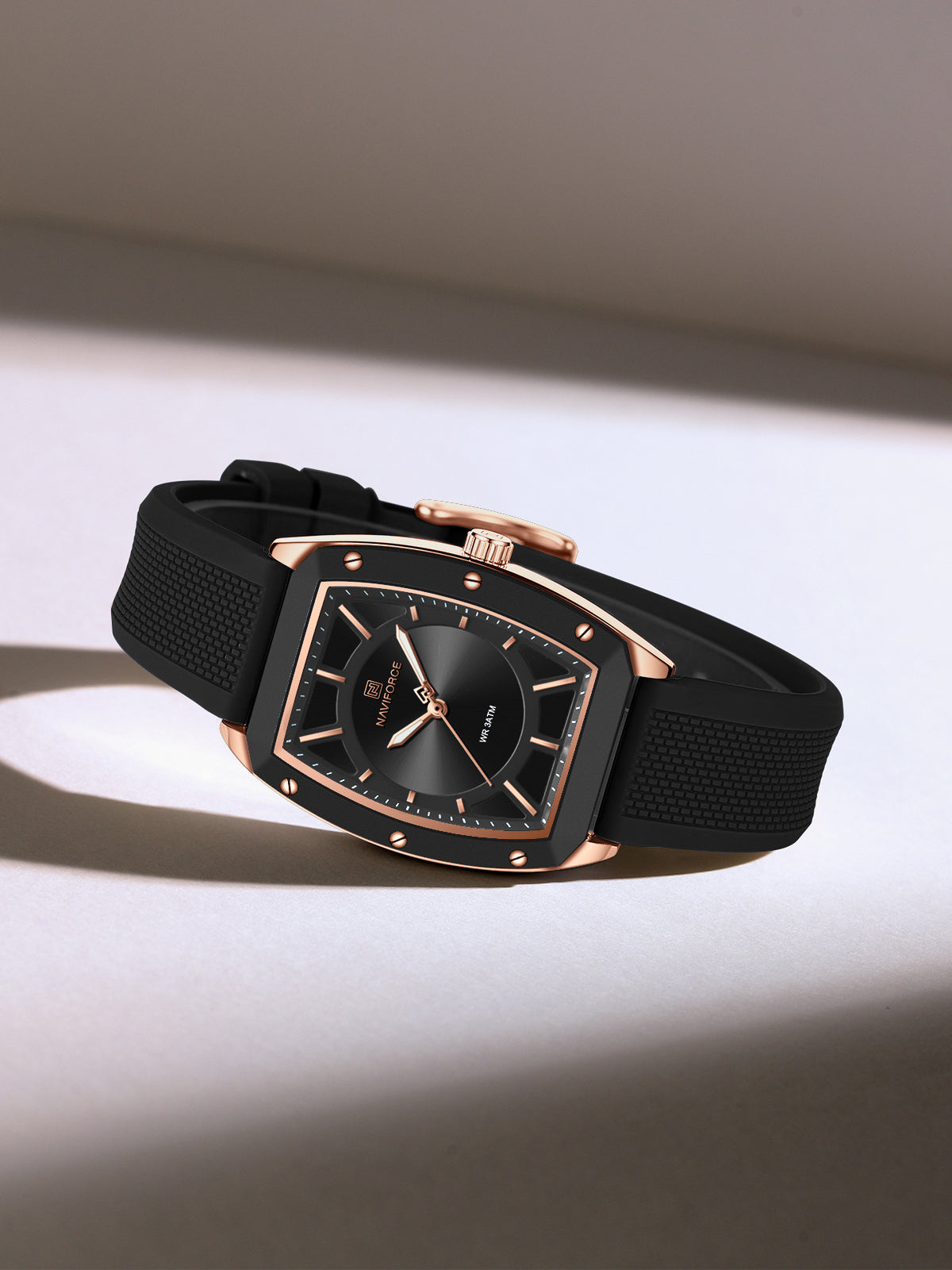 NF5049 Black silicone strap Analog Watch