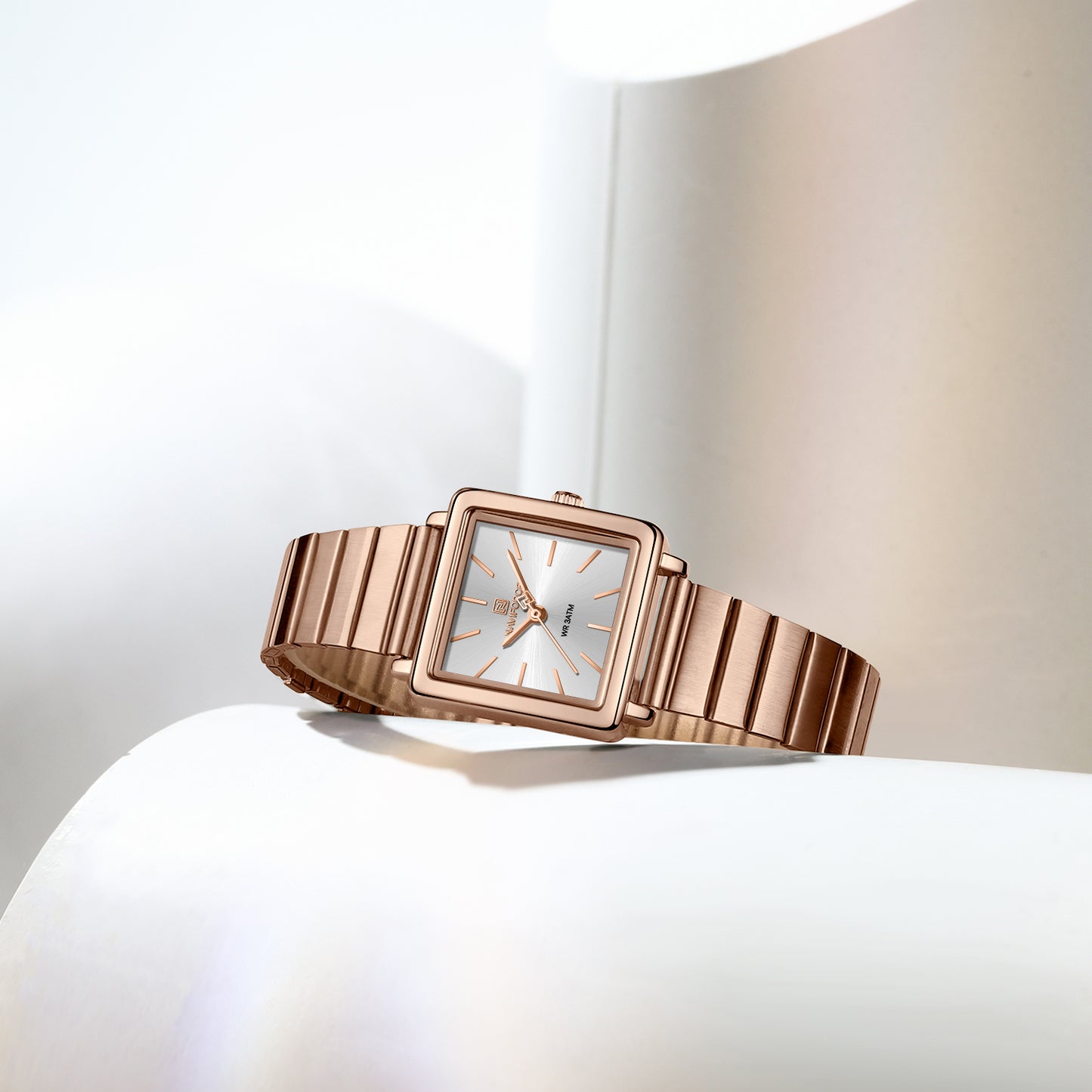 NF5048 Modern White square dial Analog Watch