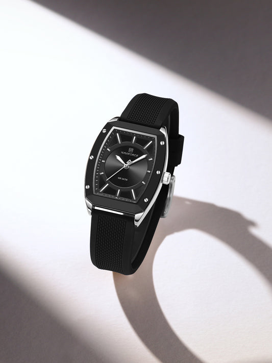 NF5049 Black silicone strap Analog Watch
