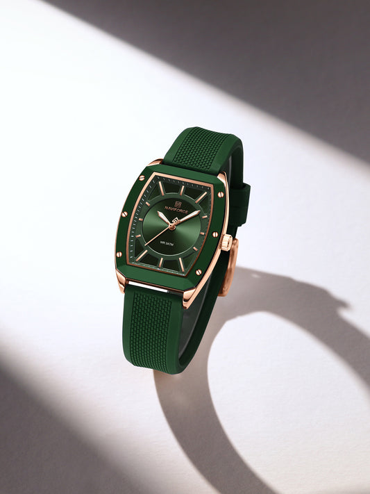 NF5049 Green silicone strap Analog Watch